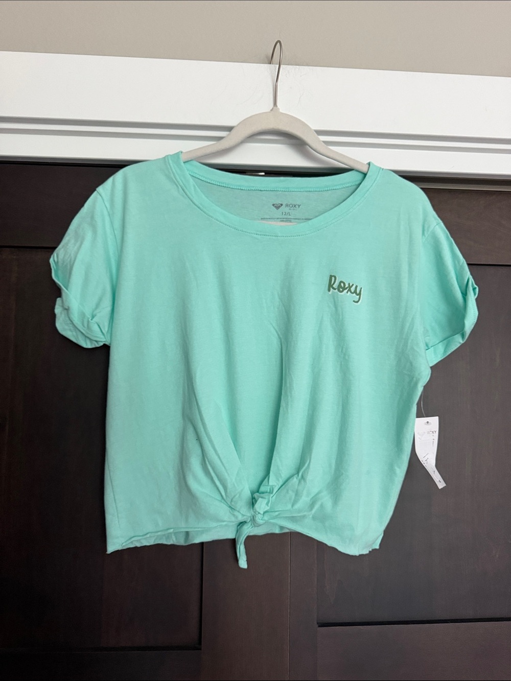 Roxy Girls Tie-Front Pineapple Graphic Short Sleeve Tee shirt size Large
